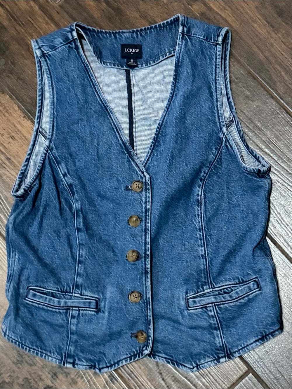J.Crew Denim Vest Sz 8 - Picture 3 of 4
